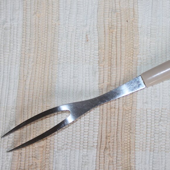 VTG FLINT ARROWHEAD STAINLESS 2 TINE MEAT FORK WHEAT HARVEST HANDLE 12" USA - Picture 9 of 12
